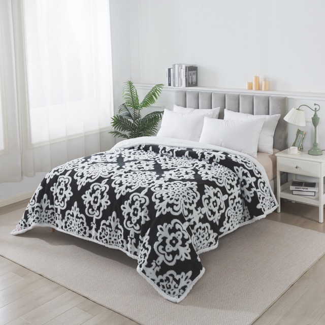 Frazada Jackard con Corderito Doble Faz línea Estocolmo - Campomayo