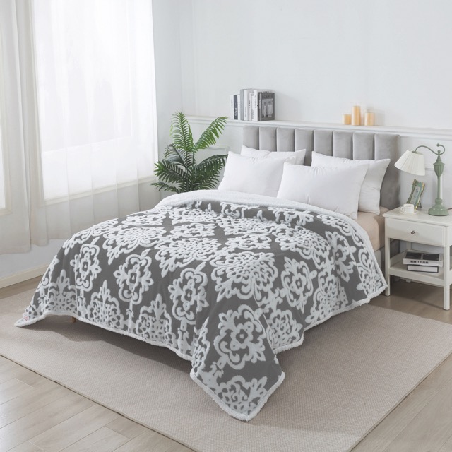 Frazada Jackard con Corderito Doble Faz línea Estocolmo - Campomayo