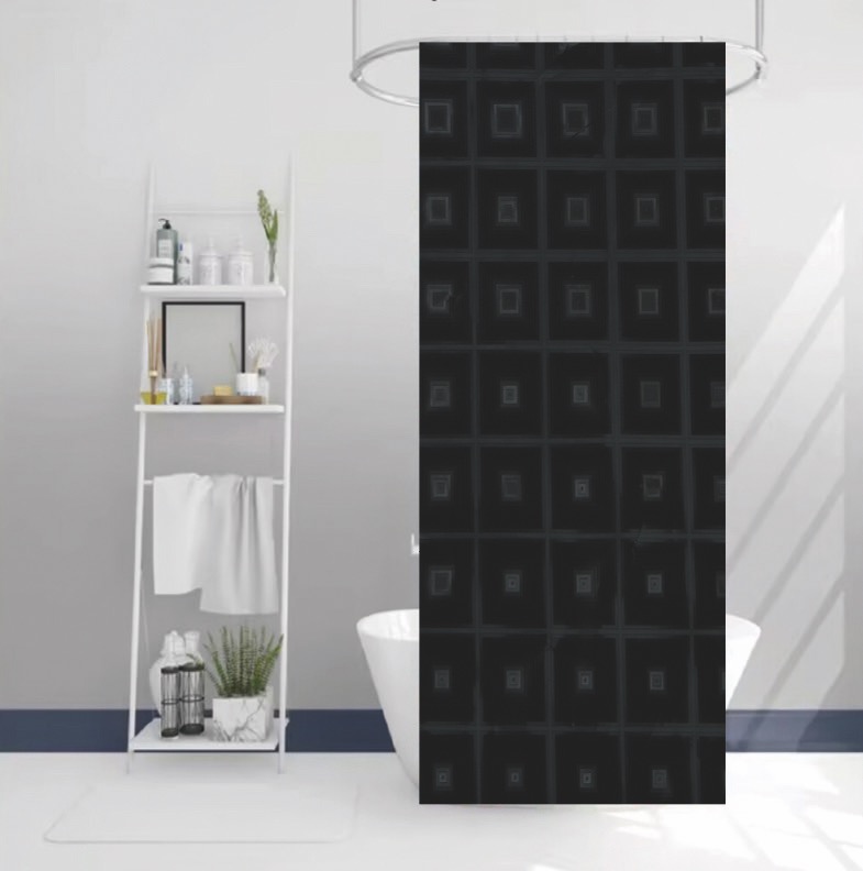 Cortina de Baño 3D con 12 Ganchos - Campomayo