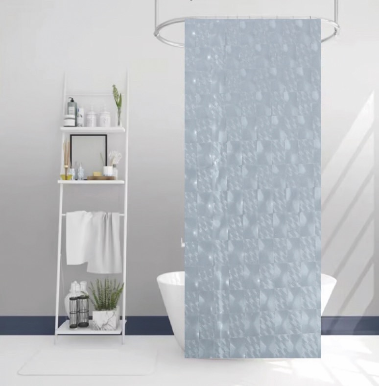 Cortina de Baño 3D con 12 Ganchos - Campomayo