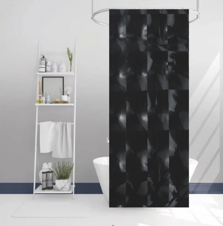 Cortina de Baño 3D con 12 Ganchos - Campomayo