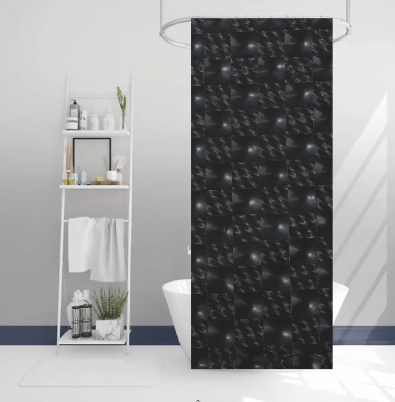 Cortina de Baño 3D con 12 Ganchos - Campomayo