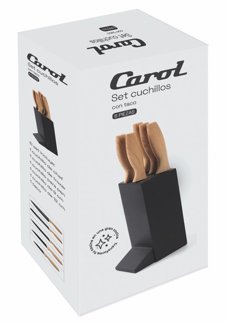 SET CUCHILLOS ACERO INOX X 6 PIEZAS CAROL