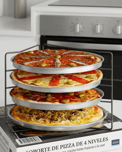 Porta Pizzera Reforzado: Capacidad hasta 4 Comidas