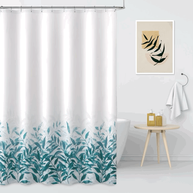 Cortina de Baño Teflón con 12 Ganchos Metálicos- Campomayo