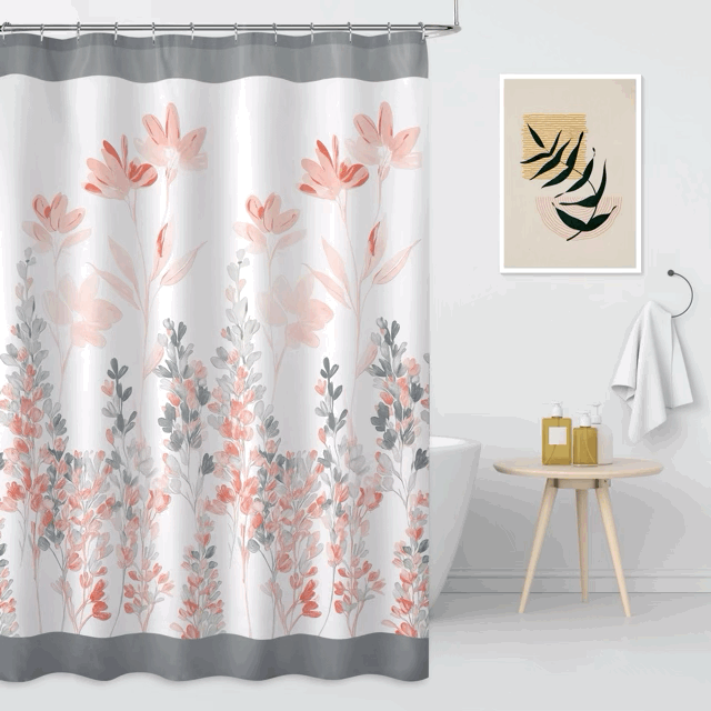 Cortina de Baño Teflón con 12 Ganchos Metálicos- Campomayo