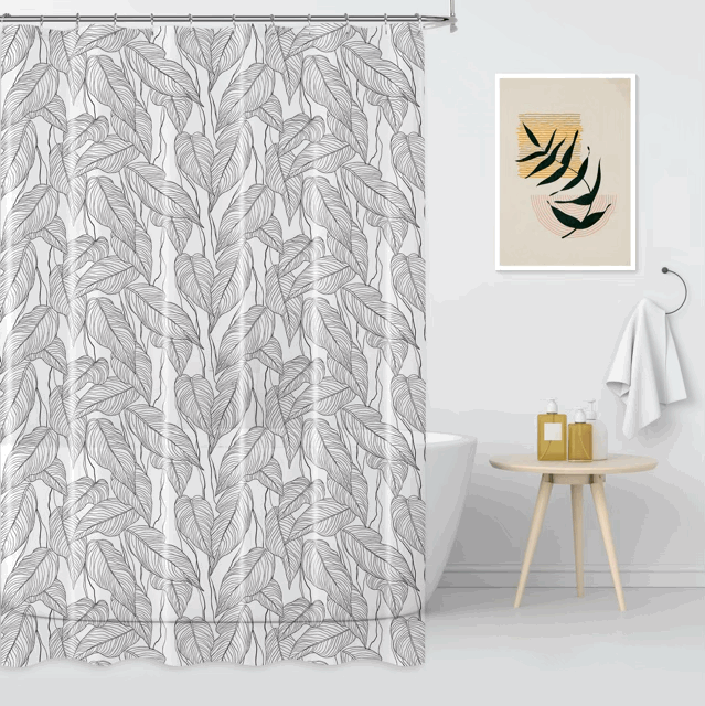 Cortina de Baño Estampada con 12 Ganchos - Campomayo