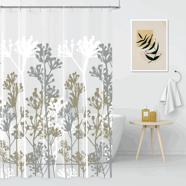 Cortina de Baño Estampada con 12 Ganchos - Campomayo