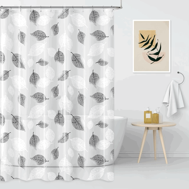 Cortina de Baño Estampada con 12 Ganchos - Campomayo