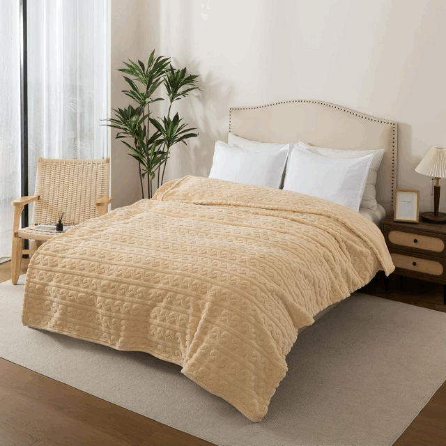 Frazada flanel Jackard diseño Trenzas - Campomayo