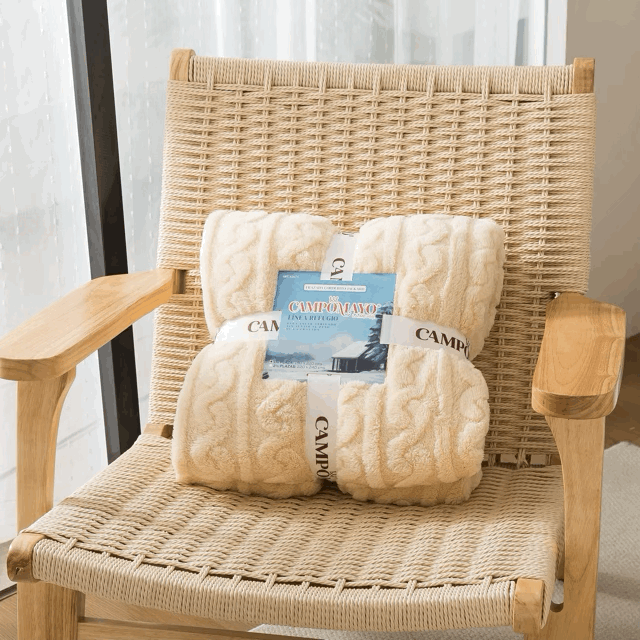 Frazada flanel Jackard diseño Trenzas - Campomayo