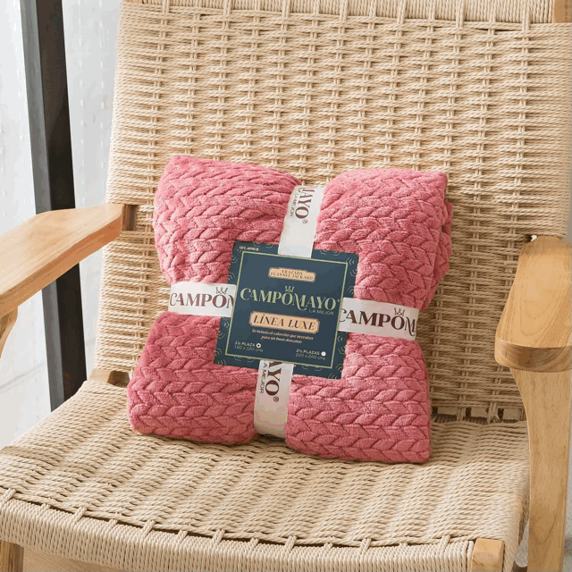 Frazada Flannel línea Luxe trama espiga - Campomayo