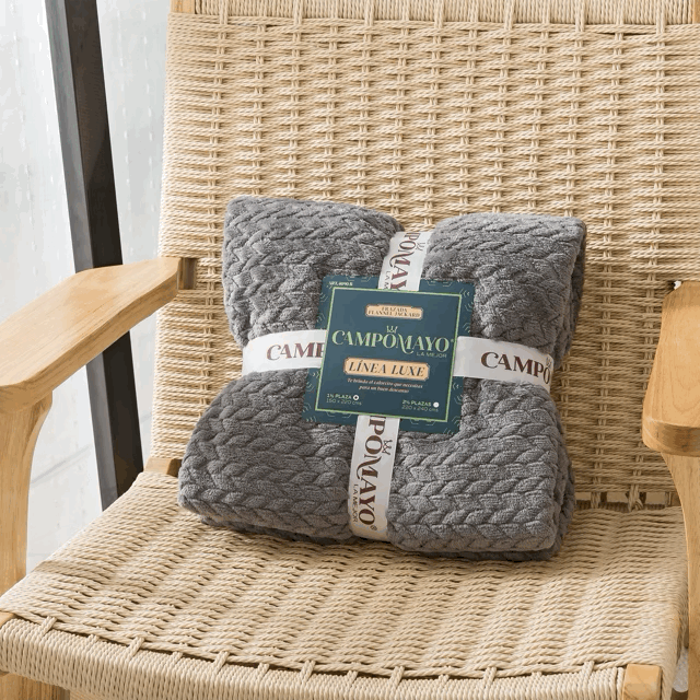 Frazada Flannel línea Luxe trama espiga - Campomayo
