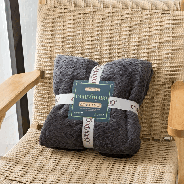 Frazada Flannel línea Luxe trama espiga - Campomayo