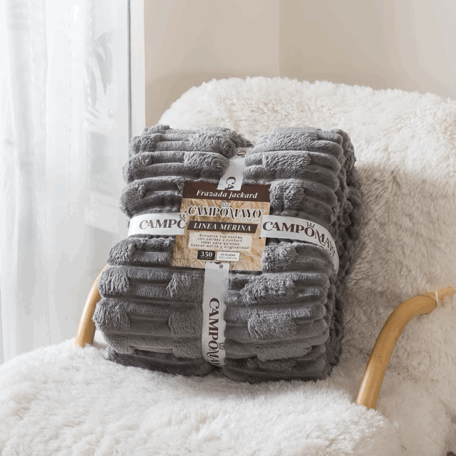 Frazada flannel Jackard línea Merina - Campomayo