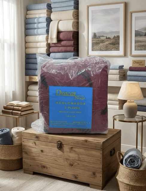 Acolchado Simil Plumas Doble Faz con relleno - Dracar Noar