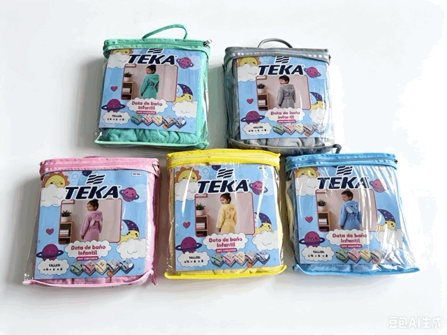 Bata de Baño y Playera Infantil Bordada - Teka
