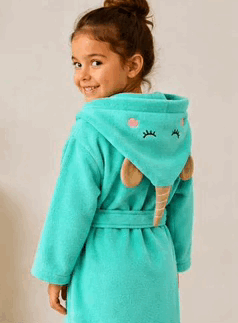 Bata de Baño y Playera Infantil Bordada - Teka