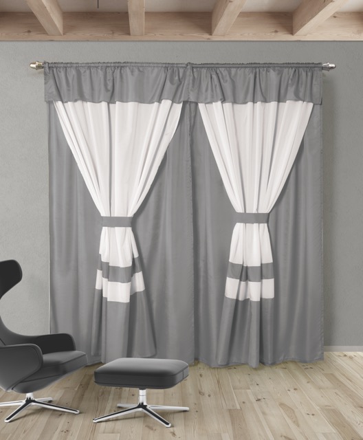 Cortina línea Detroit Larga 2 Paños - Flor Giavanni