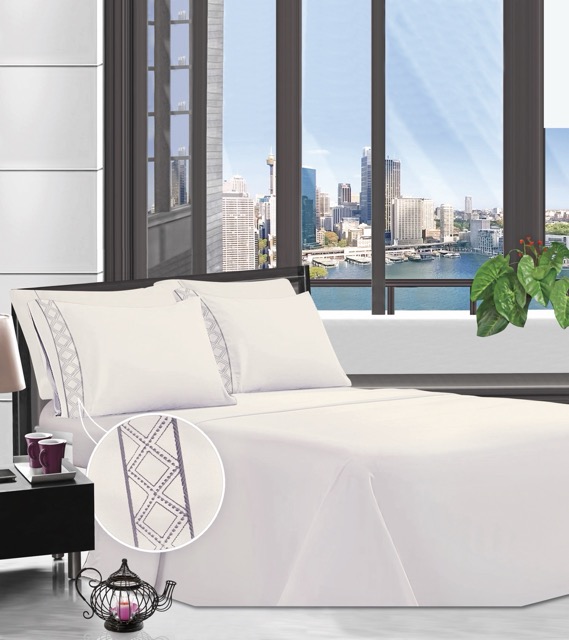 Juego de Sábanas Sauvignon Bordada 300H - Campomayo