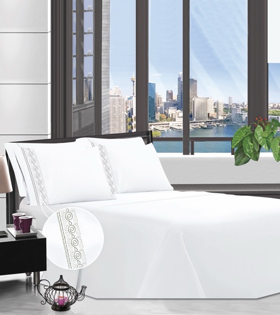 Juego de Sábanas Sauvignon Bordada 300H - Campomayo