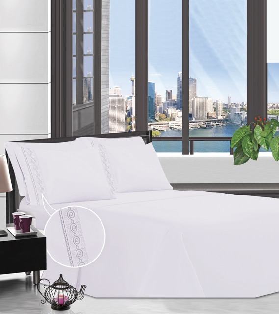 Juego de Sábanas Sauvignon Bordada 300H - Campomayo