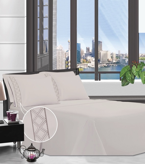 Juego de Sábanas Sauvignon Bordada 300H - Campomayo