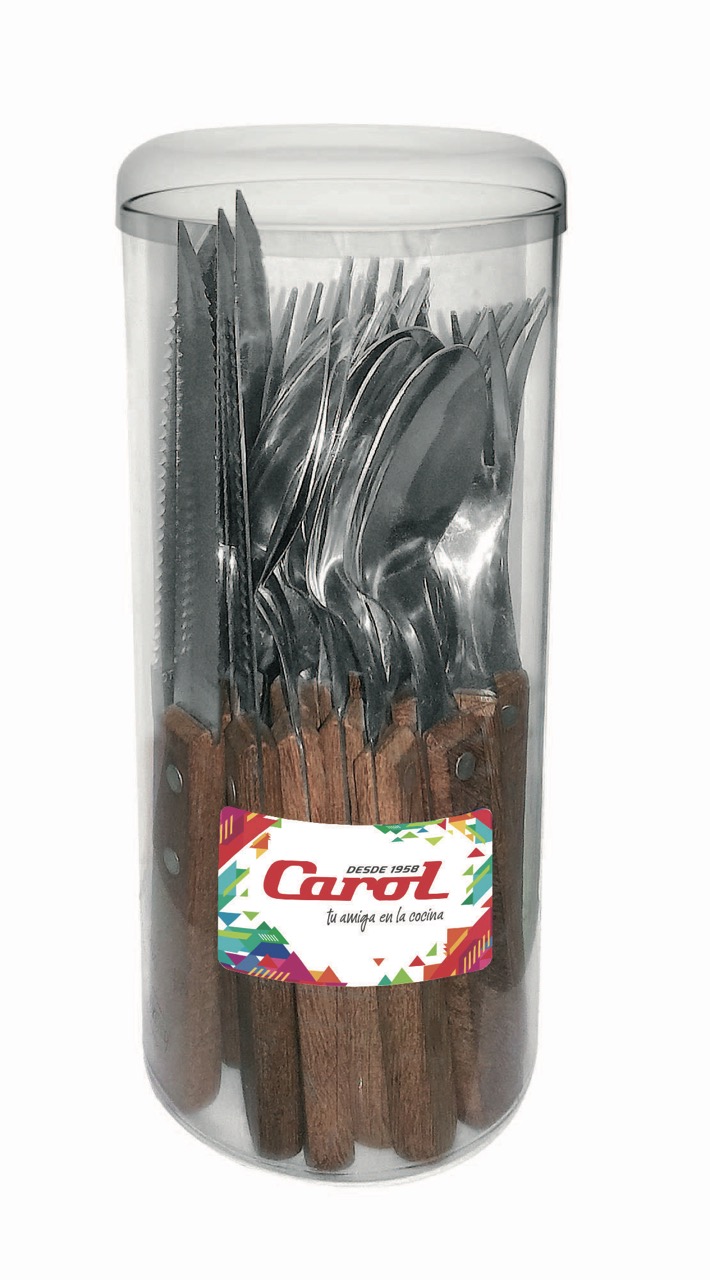 JUEGO DE CUBIERTOS MADERA 24 PIEZAS CAROL