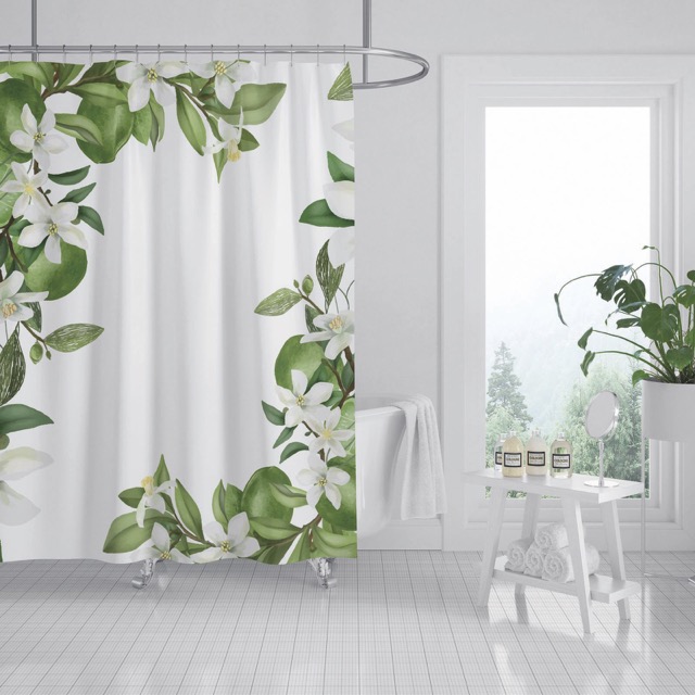 Cortina de Baño Teflón Programada con 12 Ganchos - Campomayo