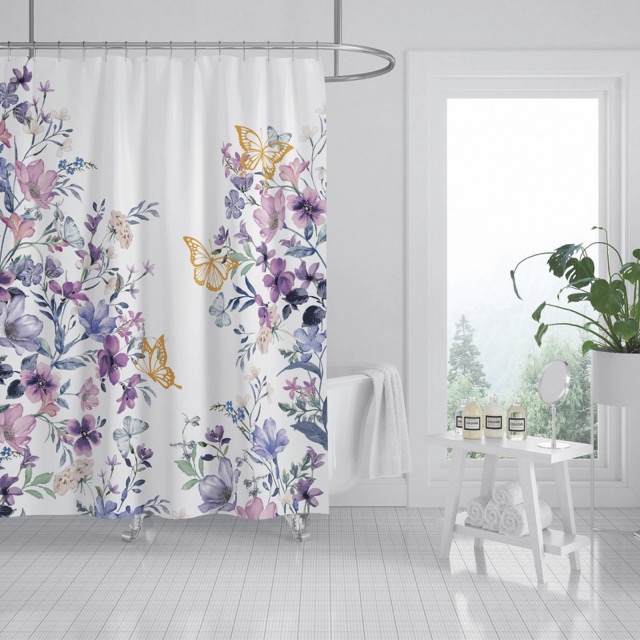 Cortina de Baño Teflón Programada con 12 Ganchos - Campomayo