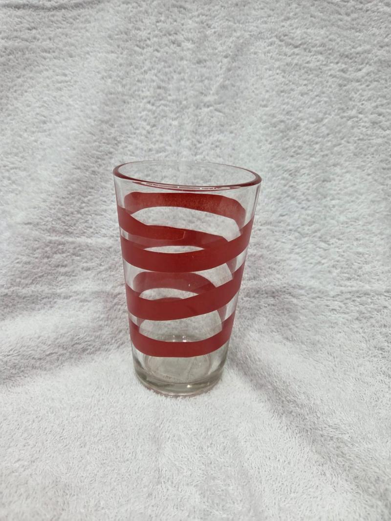 VASO DE VIDRIO DECORADO