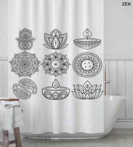 Cortina de Baño línea Venecia Zen Estampada