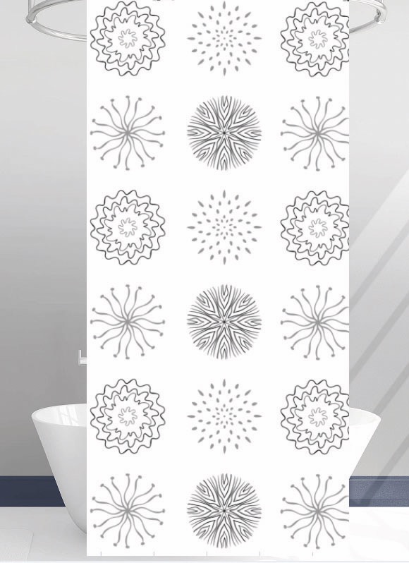 Cortina de Baño Teflón Antiadherente con 12 Ganchos - Campomayo