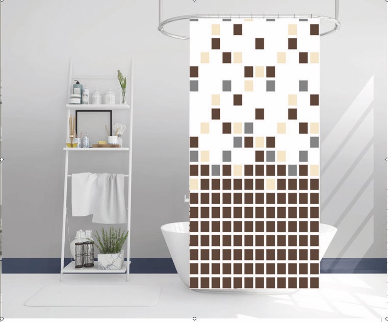 Cortina de Baño Teflón Antiadherente con 12 Ganchos - Campomayo