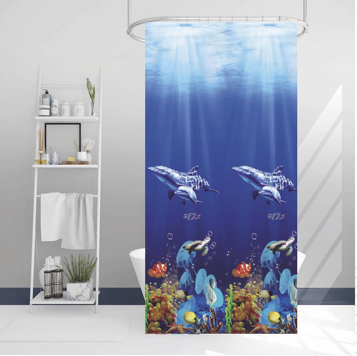 Cortina de Baño Teflón Antiadherente con 12 Ganchos - Campomayo