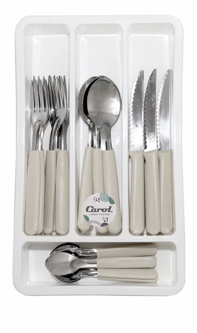 JUEGO DE CUBIERTOS 24 PIEZAS CON CUBIERTERO