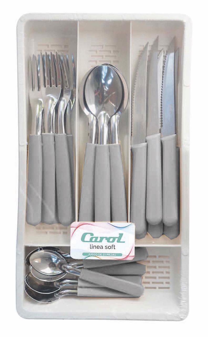 JUEGO DE CUBIERTOS 24 PIEZAS CON CUBIERTERO