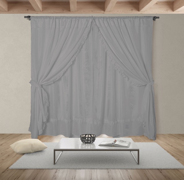 Cortina línea Romance Larga 2 Paños - Flor Giavanni