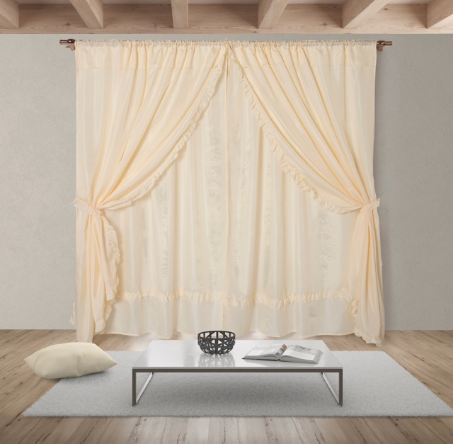 Cortina línea Romance Larga 2 Paños - Flor Giavanni