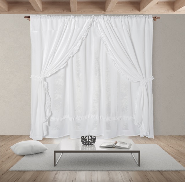 Cortina línea Romance Larga 2 Paños - Flor Giavanni