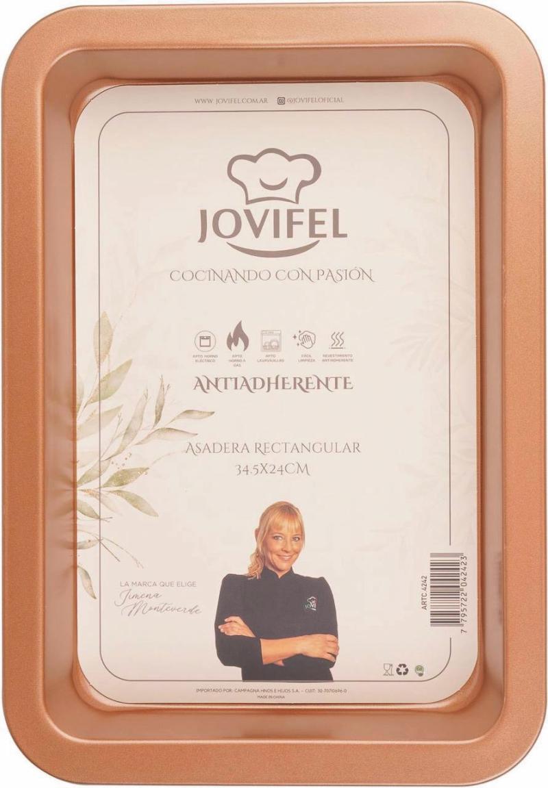 ASADERA RECTANGULAR JOVIFEL ANTIADHERENTE COBRE