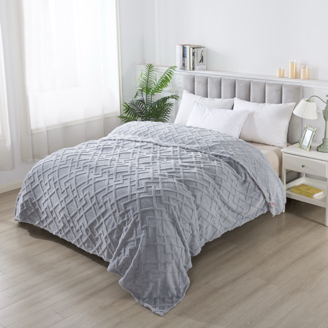 Frazada Full Jackard Corderito Rombos - Campomayo