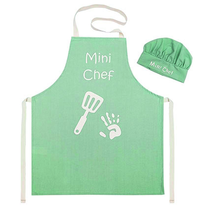 DELANTAL DE COCINA PARA NENE Y NENA CON GORRITO DE CHEF