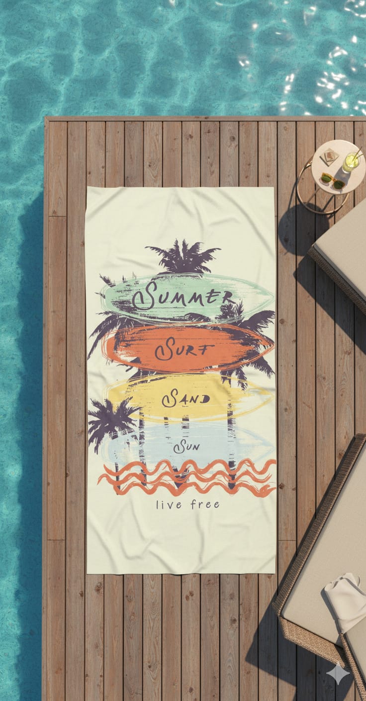 Toallón Playero Secado Rápido Estampado - Teka