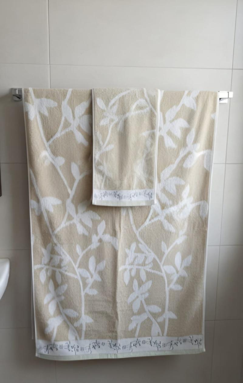 Juego de Toalla y Toallón Jackard 600G Estampado con Guarda - Teka