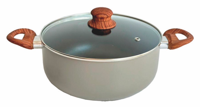 CACEROLA MEDIANA CON TAPA DE VIDRIO ANTIADHERENTE CAROL