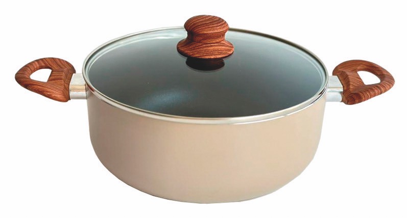 CACEROLA MEDIANA CON TAPA DE VIDRIO ANTIADHERENTE CAROL