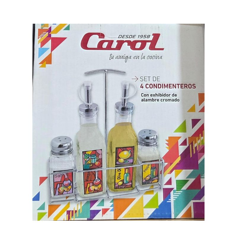 SET X4 CONDIMENTEROS CAROL