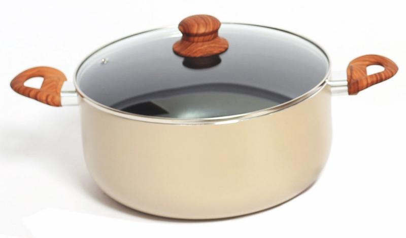 CACEROLA GRANDE CON TAPA DE VIDRIO ANTIADHERENTE CAROL