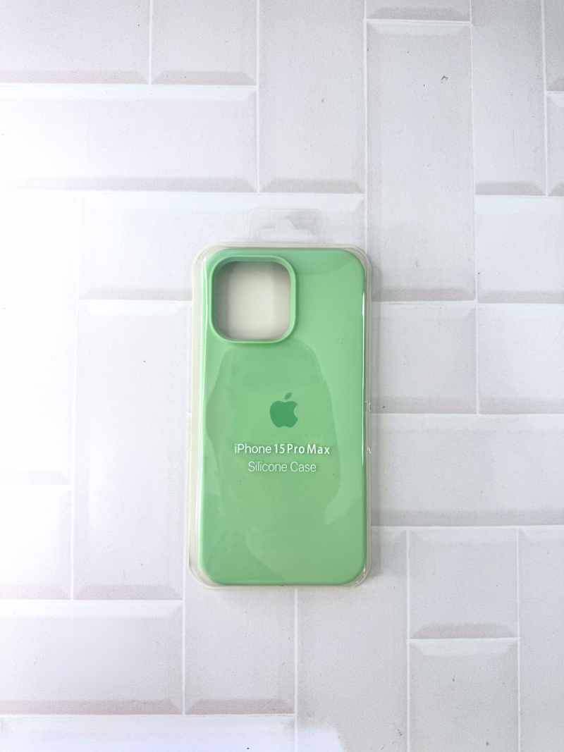SILICON CASE IPH 15 PRO MAX N°1 VERDE MENTA